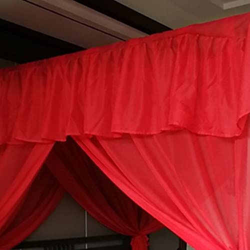 Roter romantischer 4-Eckpfosten Moskitonetz mit luxuriösem Betthimmel, Vorhang, Baldachin, 2-in-1 für Mädchen, Frauen, Erwachsene, Hochzeit, Schlafzimmer, Kinderzimmer, Bettdekoration (rotes
