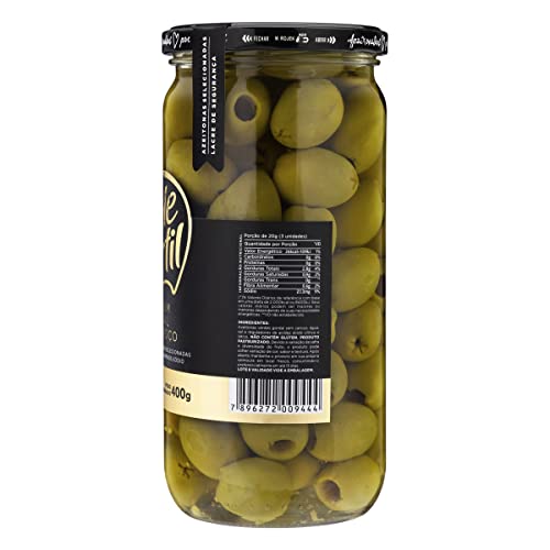 Azeitona Verde em Conserva Gordal sem Caroço Vale Fértil Premium Vidro 400g