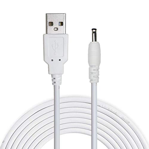 Liwinting 1.5m/4.92ft USB a DC 5V Cable 3.5mm x 1.35mm USB to DC Barrel Jack Cable de Alimentación Conector, Computadora, Monitores, Luces LED, Pequeños Dispositivos Electrónicos, Etc. - Blanco