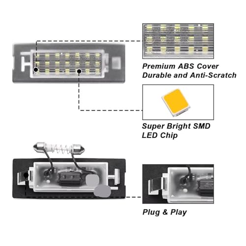Lámpara matrícula LED Fiat Panda 2012 recambio óptico para pasar ITV 4
