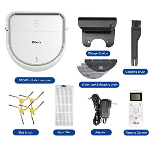 dibea Aspirateur Robot Navigation Intelligente avec Fonction d'essuyage Gyroscope Sols Durs Poils d'animaux 60dB Silencieux Auto-Chargement Anti-Chute Anti-Collision D500-A Plus - Image 8