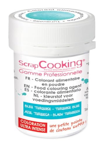 ScrapCooking Colorant Alimentaire en Poudre, Bleu Turquoise, 5 g