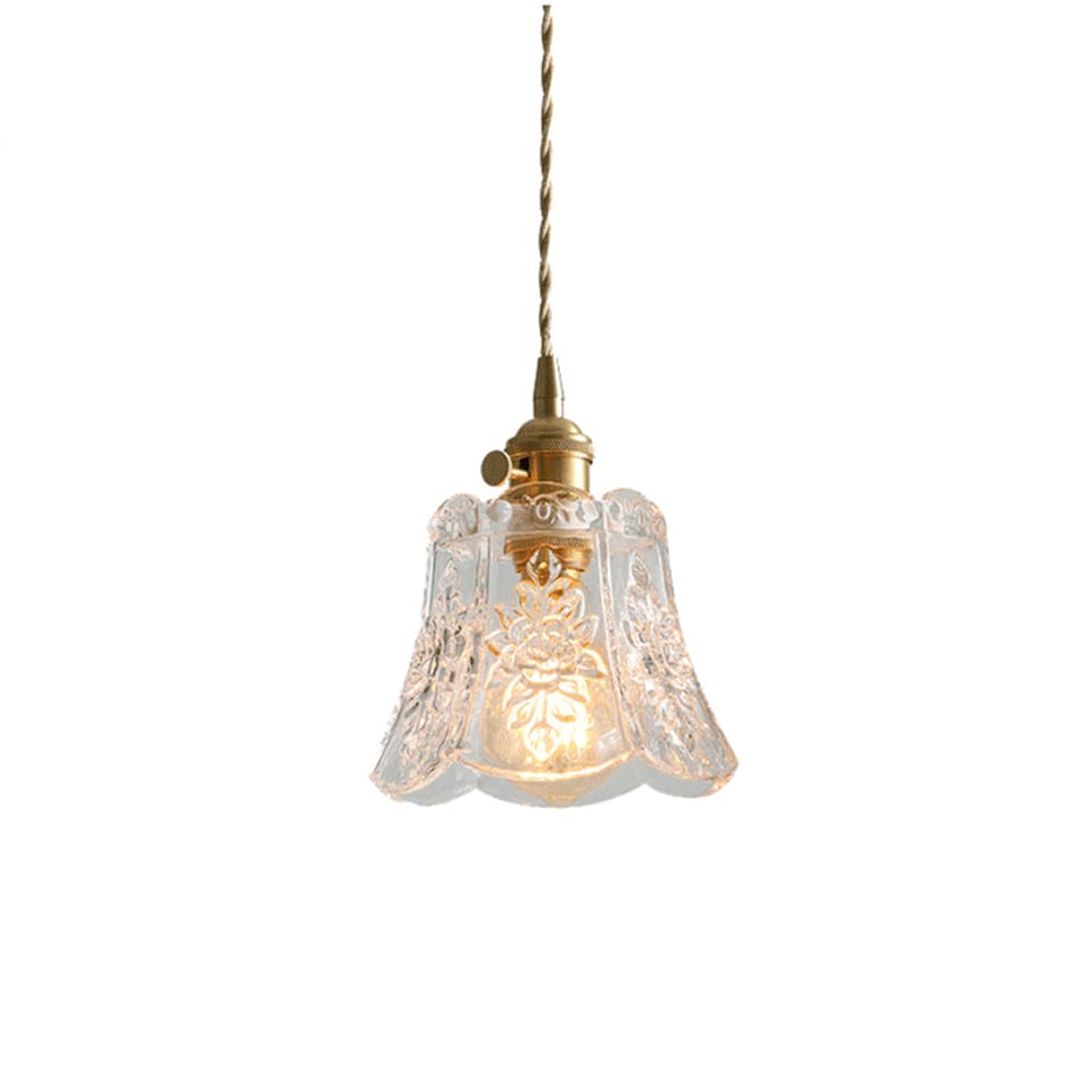 TCHAUSGZZD Japanese Glass Hanging Lamp Restaurant Pendant Light Bar Bedroom Study Warehouse Loft Ceiling Hanging Lamps Head of A Bed Porch Chandelier Highly Adjustable