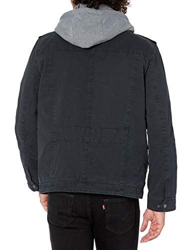 Image of Levi's Men's Washed Cotton Hooded Military Jacket (Regular & Big & Tall Sizes)
