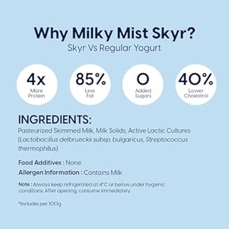 Milky Mist Icelandic Skyr Yogurt | 11 g Protein | Low Fat | Creamy & Delicious | 100 g
