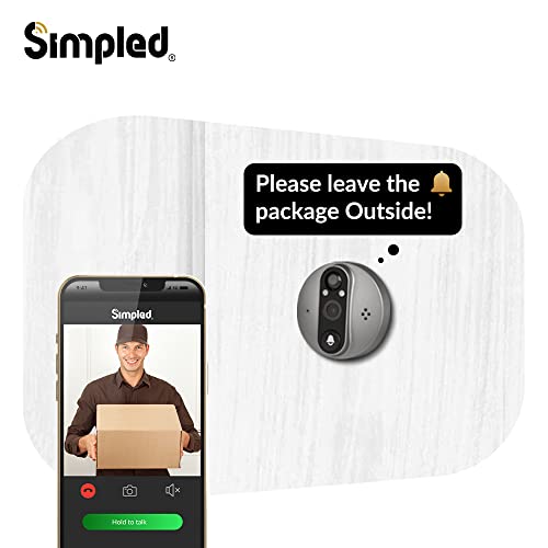 Simpled Wifi Digital Door Viewer 4.3 Inch Lcd Screen - Cloud Storage Smart Video Camera Doorbell Peephole - Built-In Lithium Battery, Night Vision, Motion Detection With Chime #TOP1