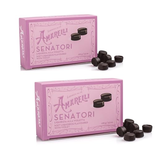 Amarelli - Regaliz Senatori - Caramelos De Regaliz Con Violeta - 2x100 gr