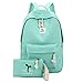 Produktbild Leobtain Women Backpack Laptop Fashion Travel Bag for Teenager Girls College Student School Canvas Rucksack Large Capacity Casual Daypack with Mini Bag Wallet
