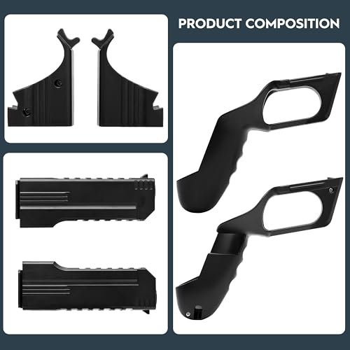 YRXVW Weighted PistoI Grip VR Stock Controller Accessories for Meta Oculus Quest 2 Controller Grips, Enhanced FPS Games Experience Holding Feels, Anti Slip Handle Shell Cover Protector (White) - Thumbnail 5