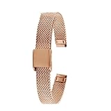 XTVKFWJAB Cinturino in acciaio pregiato compatibile con la serie Tissot le'ai T058.109, cinturino in acciaio con quadrante quadrato piccolo, piccolo e grazioso braccialetto da donna da 9 mm(Rosegold)
