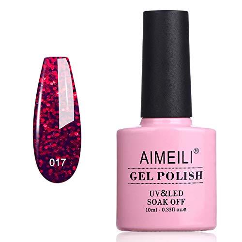 AIMEILI Soak Off UV LED Gel Nail Polish - Roby Sparkle (017) 10ml AIMEILI Soak Off UV LED Gel Nail Polish - Roby Sparkle (017) 10ml