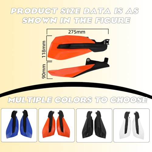 JFG RACING Handprotektoren Motorrad,Enduro Handschützer,Motorrad Handschutz Handguards für KTM SX SXF EXCF 50 65 85 125 150 250 350 450 500 2017-2020 XCW XCF XC-Orange