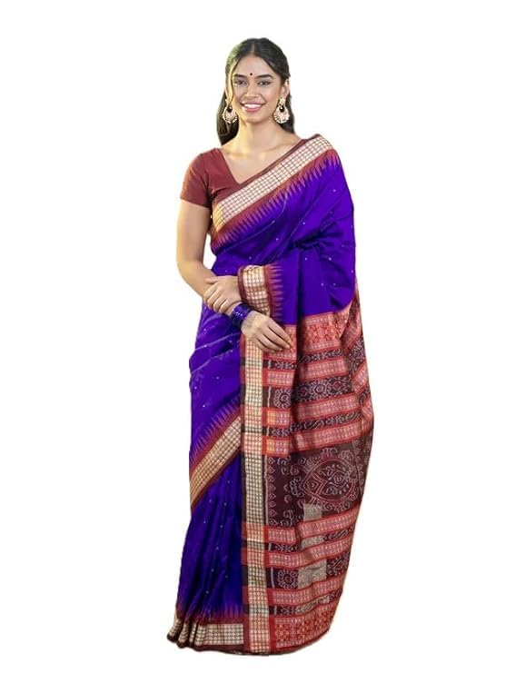 Image of Handmade Pure Bomkai Silk Saree Khandua Natural Silk Ikkat Saree For Women /Ethnic Wear /Traditonal Saree /Handloom Saree With Regular Fit Blouse Piece