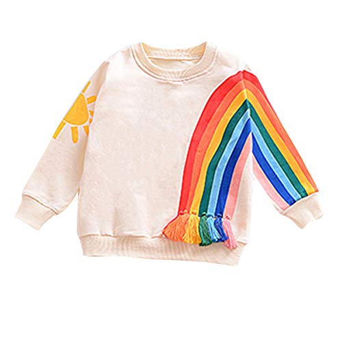 KONFA Toddler Newborn Baby Boys Girls Rainbow Cardigan Sweater,Suitable for 0-3 Years Old,Autumn Winter Warm Knitted Pullovers Tops Set (6-12 Months, Yellow)