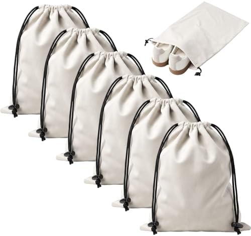 MERKFO Shoe Bags for Travel, 6 Pack Flannel Travel Shoe Bags for ...
