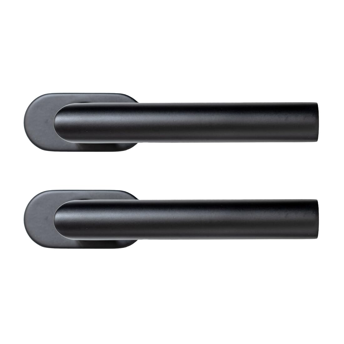 FELGNER 2er Set Fenstergriff Como | hochwertiger Edelstahl-Griff Fensterknauf + ovale Rosette einfache Montage Drehknauf korrosionsbeständig | versteckte Schrauben | schwarz