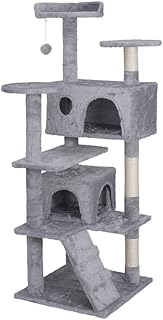 Light Grey Cat Tree Tower Activity Center Playing House Condo for Cat Rest Sturd ï¼ŒPackage Ship from USA