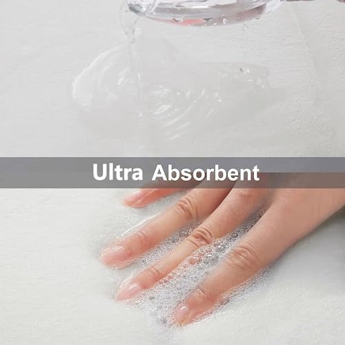 Image of Buganda Memory Foam 3 Pieces Bathroom Rugs Set - Thick Soft Absorbent Non-Slip Bath Mats, Washable Small /Large /Contour Bath Rugs, Ivory