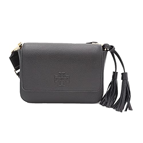 Tory Burch 84778 Black With Gold Hardware Thea Web Flap Crossbody Women's Bag