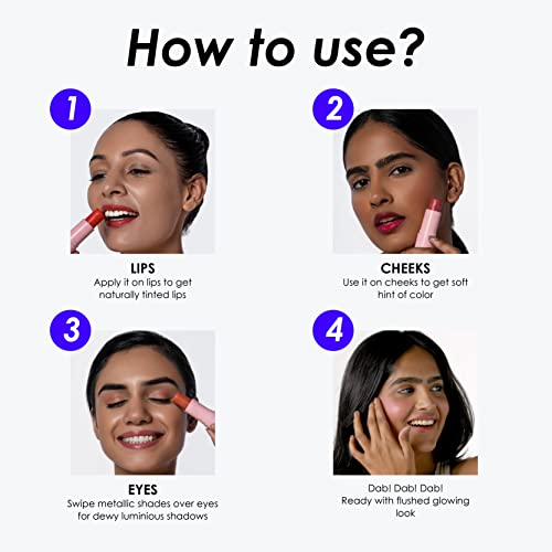 Blue Heaven Kiss & Blush, Lip, Cheek & Eyes Tint, Rosy Dusk, 8.5gm - Image 4