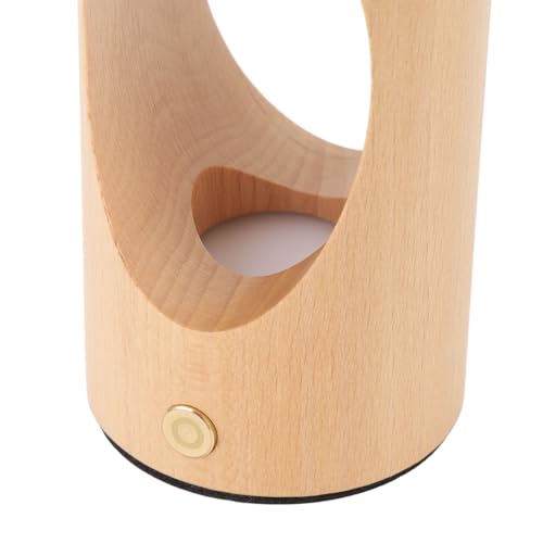 Lámpara de mesa de noche recargable de madera Hyuduo miniatura 3