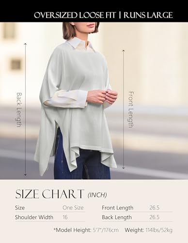 Image of PULI Women's Pullover Poncho Sweater Oversized Knit Layering Top Travel | Sleeveless and Layers Over Any Shirt At Home or Work