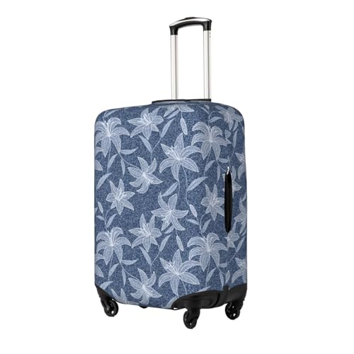 Beautiful Denim Print Luggage Cover Washable Elasticated Suitcase Covers TSA Approved Stylish Dust and Scratch Resistant Case Protector for Kids and Adults2