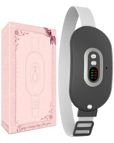 OVIFM Almohadilla Termica Menstrual San Valentin Regalos Mujer,Cinturon Termico Menstrual Portátil,Regalo San Valentin Mujer,3 Modos de Calefacción y 3 Modos de Masaje,Menstrual Relief Pad(Negro)