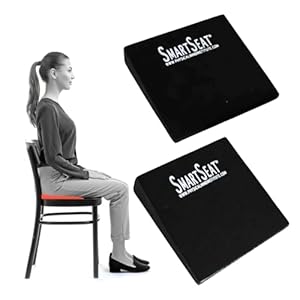 SmartSeat Wedges for Back, Knee & Sit Bone Support Posture Correction Pain Relief and Comfort Ideal for Office Chairs, Home Seating, Yoga, Meditation and Pilates Practice, Small Foam Wedges Pack of 2