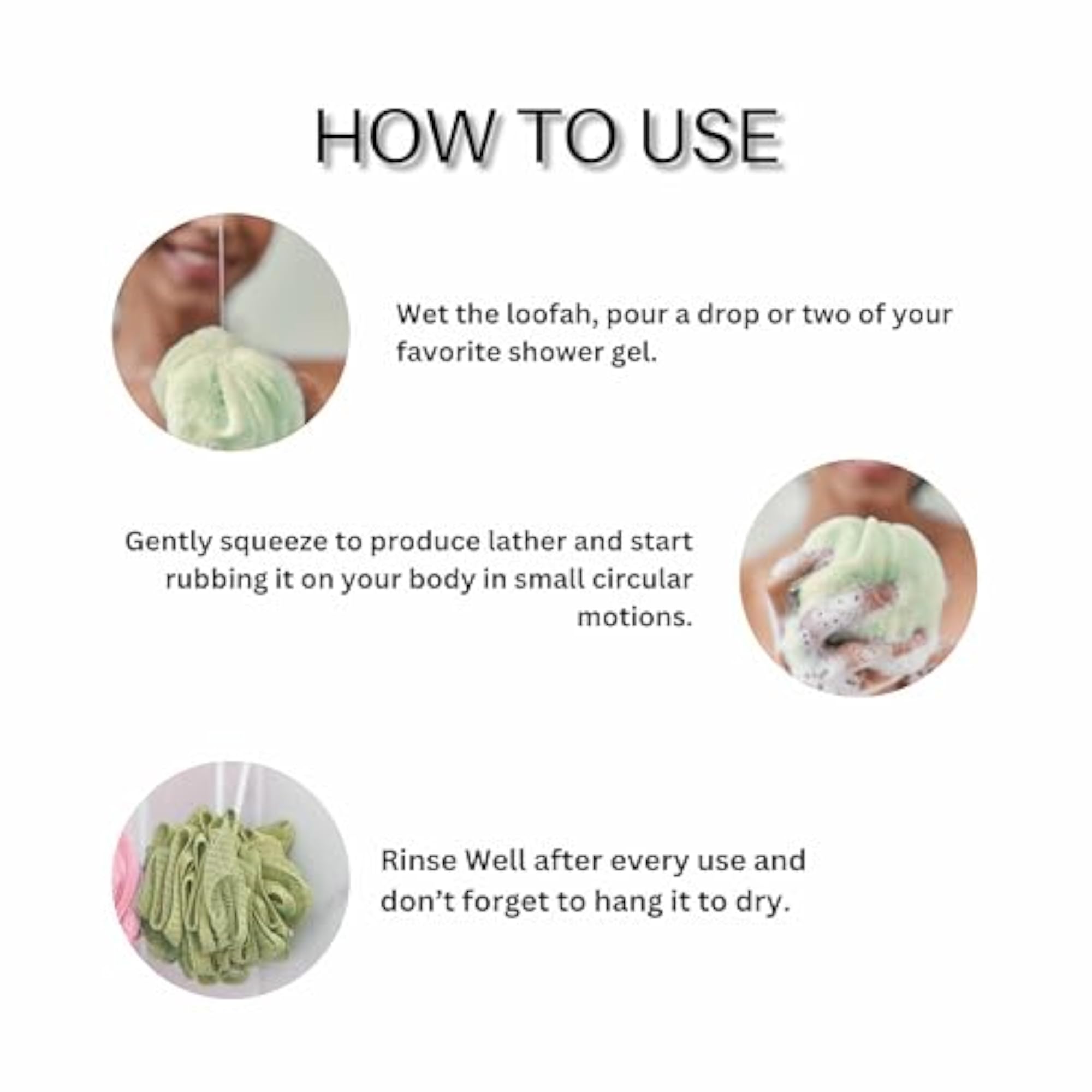 Luxury Bathing Loofah Sponge Exfoliator, Round Sponge