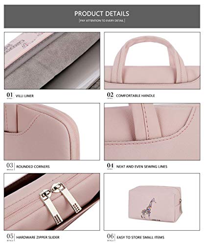 12-13.3 inches Deer Painted Laptop case Sleeve with an Power Adapter bag(Pink) - Thumbnail 4