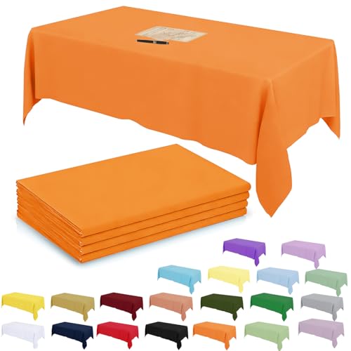 YAAVAAW 4 pièces Grand 137×274cm Orange Nappes Jetable Rectangulaire