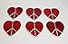 Red Heart Shaped Peace Sign Handmade Opaque Stained Glass Sun Catcher Ornament