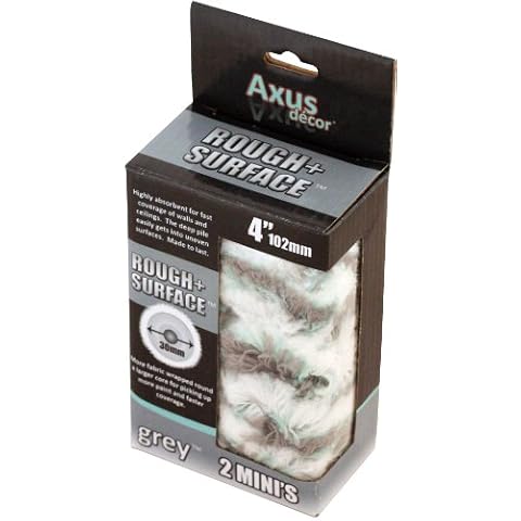 Axus Décor Rough Surface Plus Mini Roller Sleeve - Grey (Pack of 2) AXU/RG4XL2 Cover