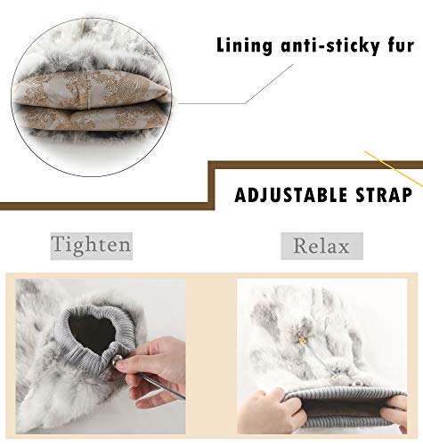 Image of Fur Story Fur Leg Warmers Real Fur Rabbit Winter Leggings Boot Toppers for Women