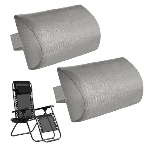Hearda Outdoor Pillow Waterproof for Chaise, 2 Pack Sun Lounger Chair Head Resting Cushion with Adjustable Elastic for Garden Furniture Decor (36 * 17 * 6cm,Light gray) โ image 1