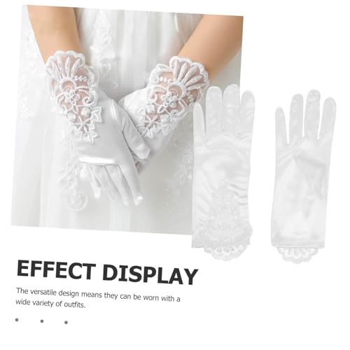 1pair Boy Girl Lace Gloves for Flower Girls Embroidered Gloves for Weddings Performances Elegant Dress-up Accessory for Girls2