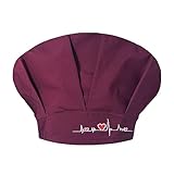 Generisch Casquette unisexe unie pour travaux de cuisine professionnels - Résistant à l'huile - Pour la restauration et le secteur alimentaire, Bordeaux, taille unique