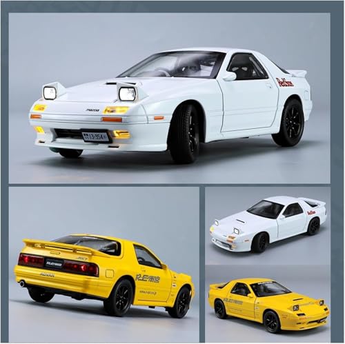 Image of NISHCHAY 1:24 Scale Die-Cast Model Car for Mazda RX7 Alloy with Popup Headlight Function Light and Music (Engine Start) for Kids and Adults on Birthday Gift 【Pack of -1 (White /Yellow)】【Random Color】