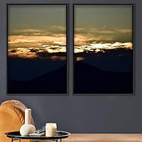 2 Piece Framed Canvas Wall Art Colorful Sky Canvas Prints Home Artwork Decoration for Living Room,Bedroom - 16