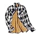 Briskorry Karo Jacke Damen Gefüttert Karierte Hemdjacke Warme Mantel Mädchen Plaid Herbst Winter Langarm Fleece Jacke Plüsch Blusenshirt Hemdbluse Knöpfen Vintage Kariert Blusen für Frauen