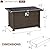 U-MAX 44in Outdoor Propane Gas Fire Pit Table, 50,000 BTU Auto-Ignition Gas Firepit with Glass Wind Guard, Black Tempered Glass Tabletop & Blue Glass Rock, Brown PE Rattan, CSA Certification