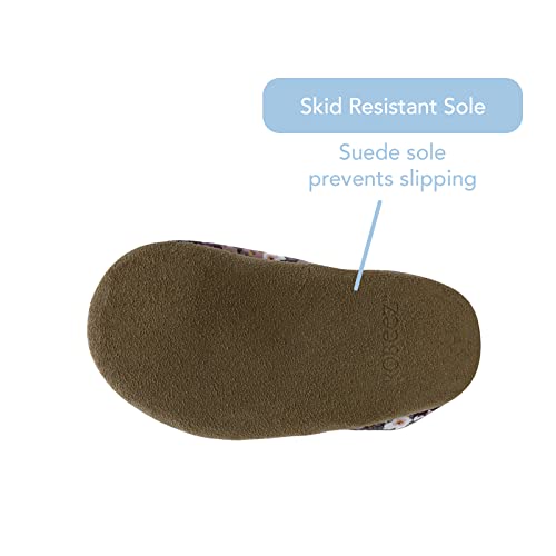 Robeez Baby Girls And Unisex Soft Soles Slip-Resistant Crib Shoes Slippers For Infant And Toddler, Poppy Plum Floral Leather, 12-18 Months #TOP4
