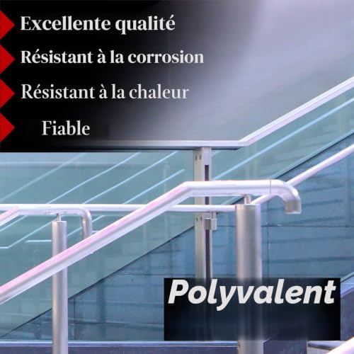 PRIOstahl Lot de 4 embouts de main courante - 42,4 mm - 90° - À insérer et à coller - En acier inoxydable V2A – vue 4