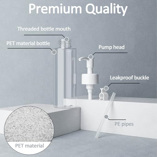 4Pcs 100ML Empty Lotion Dispenser Refillable Clear Plastic Oval Travel Bottles Makeup Cosmetic Container Dispenser with Pump Head & Labels for Gel Creams Shampoo Massage Cleansing Oil - Image 4