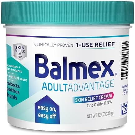 Balmex Adult Rash Relief Barrier Cream For Incontinence Care, Easy-On, Easy-Off, 12oz