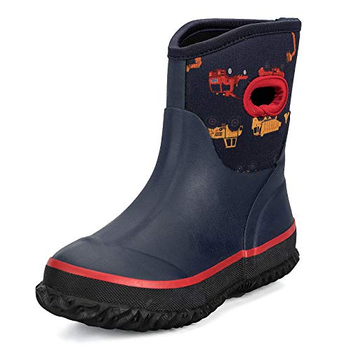 PENNYSUE Kids Toddler Neoprene Rain Boots Muck Mud Boots Warm Snow Boots for Boys & Girls