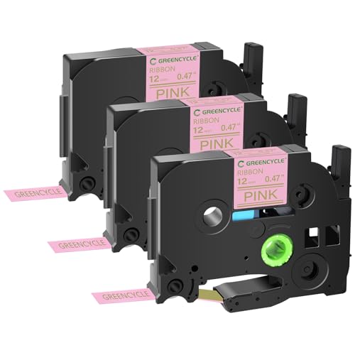 GREENCYCLE Compatible for Brother P-Touch Satin Ribbon Label Tape TZe-RE34 Fabric 12mm 0.47