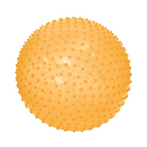 LUDI - Ballon de Motricité XXL - Texture massante et Picots tendres - Babygym - Jeu d'intérieur et extérieur - Diamètre 45 cm - Dès 2 Ans, Jaune