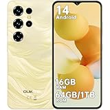 OUKITEL C2 Smart Phones - 5000mAh Large Battery Mobile Phones,16GB RAM+64GB ROM+1TB,6.52" HD+ Large Screen,4G Dual SIM Free Unlocked,5G WiFi/OTG/GPS/Gold